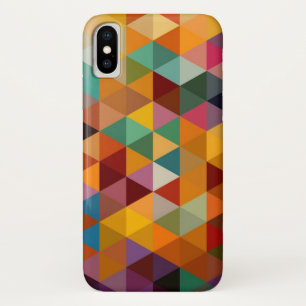 Funda Para iPhone X Fondo del modelo de los triángulos del vintage