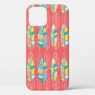 Funda Para iPhone 12 Fondo del patrón de plumas sin foco. Color infinit