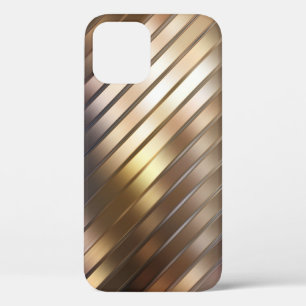 Funda Para iPhone 12 Fondo diagonal de oro abstracto y elegante.