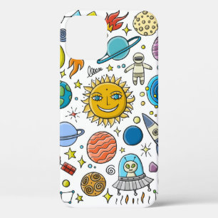 Funda Para iPhone 12 Fondo espacial. Planetas del sistema solar. Roc