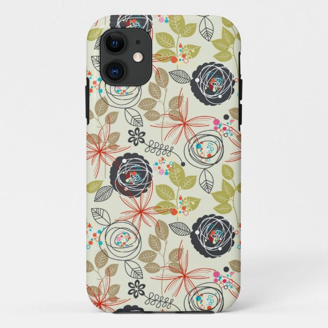 Funda De Case-Mate Para iPhone Fondo floral (Reverso)