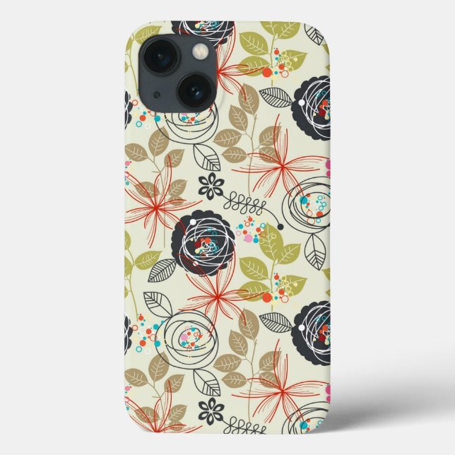 Funda De Case-Mate Para iPhone Fondo floral (Reverso)