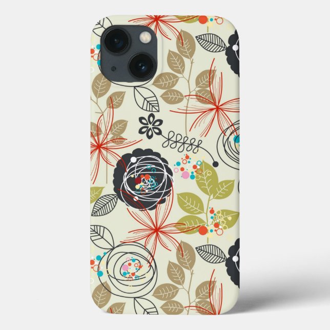 Funda De Case-Mate Para iPhone Fondo floral 2 (Reverso)