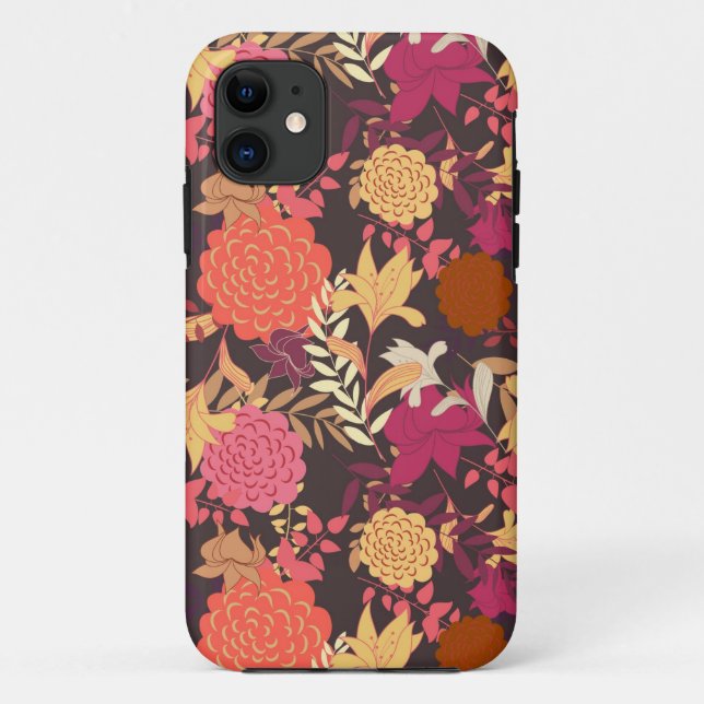 Funda De Case-Mate Para iPhone Fondo floral 2 (Reverso)