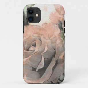 Funda Para iPhone 11 fondo floral del vintage del arte con rosa claro