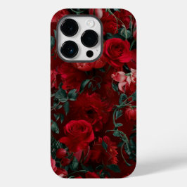 Funda Para iPhone 14 Pro De Case-Mate Fondo floral estético rojo Boho