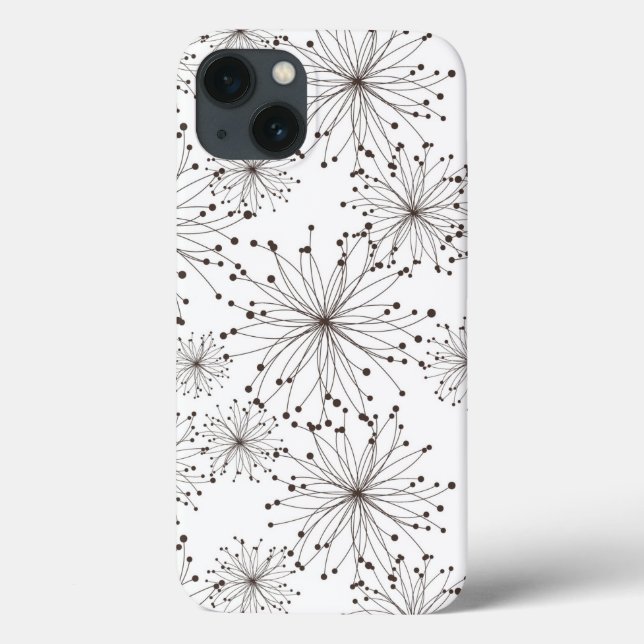 Funda De Case-Mate Para iPhone Fondo floral retro (Reverso)