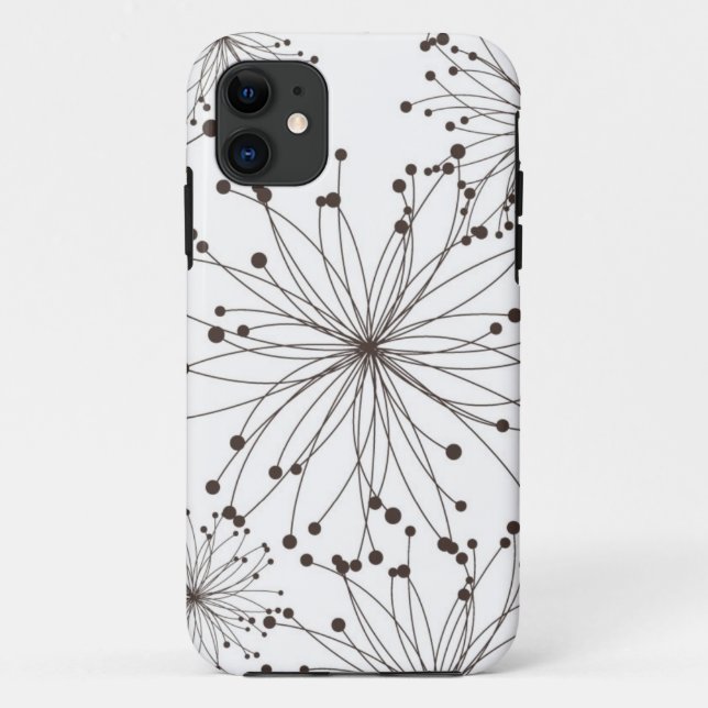 Funda De Case-Mate Para iPhone Fondo floral retro (Reverso)