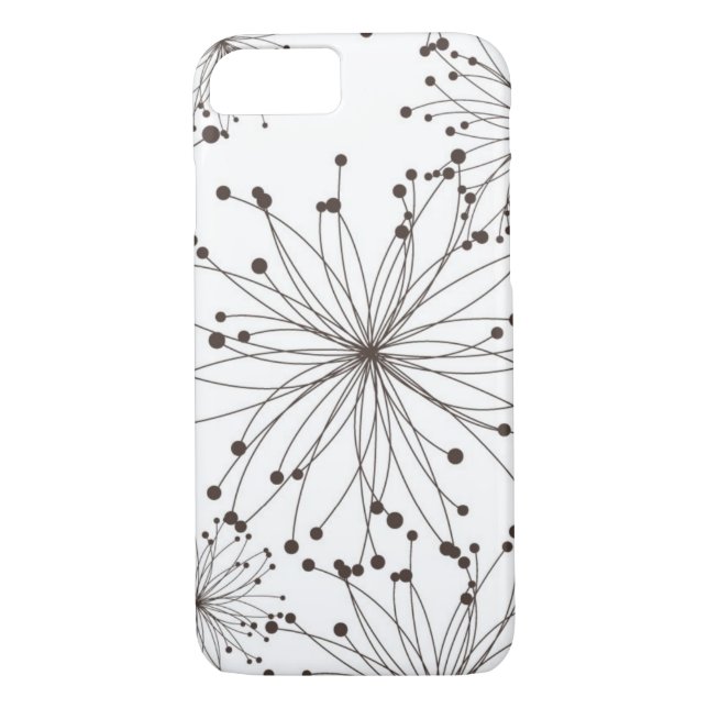 Funda De Case-Mate Para iPhone Fondo floral retro (Reverso)