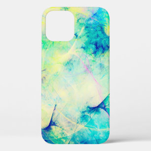 Funda Para iPhone 12 fondo fractal abstracto azul 3d representación3d, 