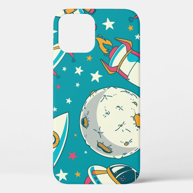 Funda De Case-Mate Para iPhone Fondo incomparable con astronautas adorables, p (Reverso )