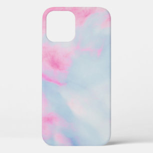 FUNDA PARA iPhone 12 FONDO MARCADO ROSA Y AZUL