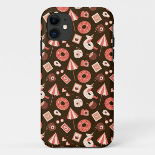 Funda Para iPhone 11 Fondo marrón de chocolate de las cosas de verano