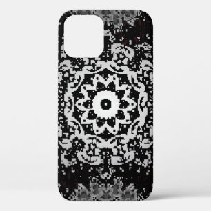 Funda Para iPhone 12 Fondo marrón. Fondo de doodle en blanco vintage
