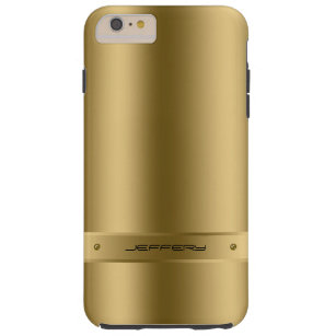 Funda Resistente Para iPhone 6 Plus Fondo Metálico De Oro Con Acentos De Tornillos