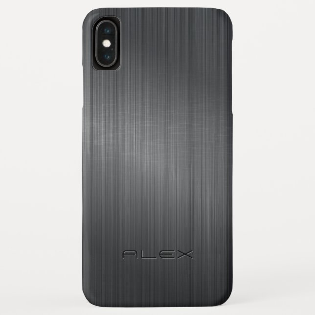 Funda De Case-Mate Para iPhone Fondo metálico gris oscuro (Reverso)