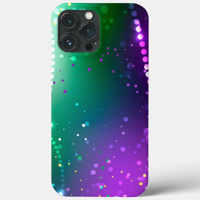 Funda De Case-Mate Para iPhone Fondo morado festivo Mardi Gras (Reverso )