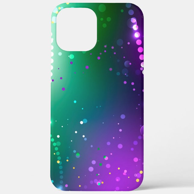 Funda De Case-Mate Para iPhone Fondo morado festivo Mardi Gras (Reverso )