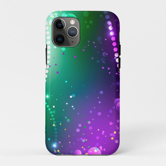 Funda De Case-Mate Para iPhone Fondo morado festivo Mardi Gras (Reverso)