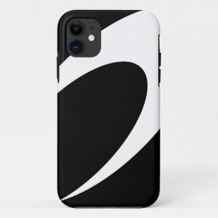 Funda Para iPhone 11 Fondo negro de la curva moderna de boomerang blanc