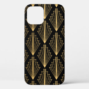 Funda Para iPhone 12 Fondo negro y dorado sin foco