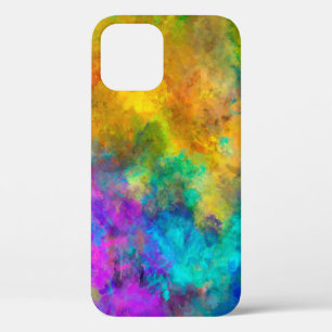 Funda Para iPhone 12 fondo pintado de arco iris vibrante abstracto de a