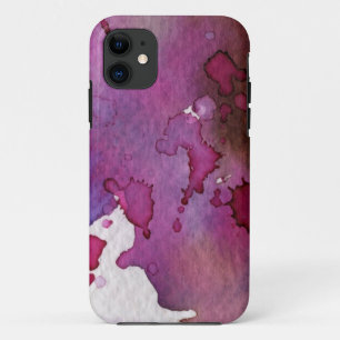 Funda Para iPhone 11 Fondo púrpura de la acuarela