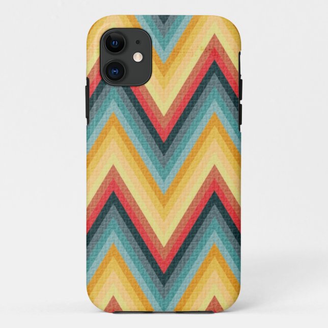 Funda De Case-Mate Para iPhone Fondo rayado 2 del zigzag (Reverso)