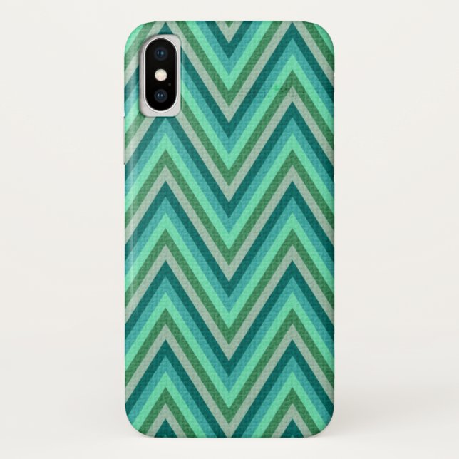 Funda De Case-Mate Para iPhone Fondo rayado del zigzag (Reverso)