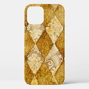 Funda Para iPhone 12 fondo retro geométrico en colores dorados