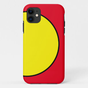 Funda Para iPhone 11 Fondo rojo de un círculo amarillo brillante y dive