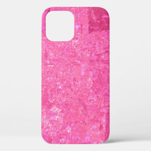 Funda Para iPhone 12 Fondo rosa de mosaico abstracto brillante con bril