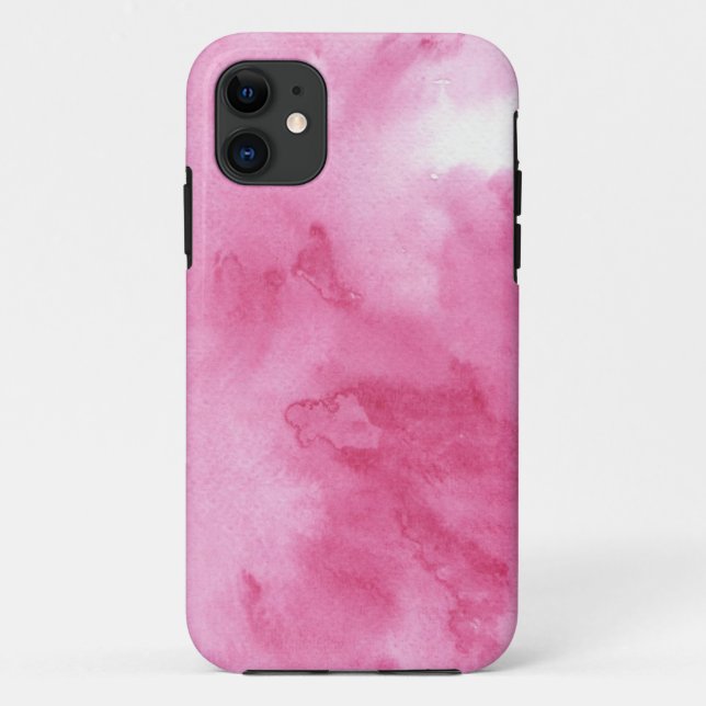 Funda De Case-Mate Para iPhone fondo rosado de la acuarela para su (Reverso)