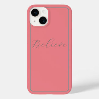Funda Para iPhone 14 De Case-Mate Fondo rosado del guión gris de "Belige"