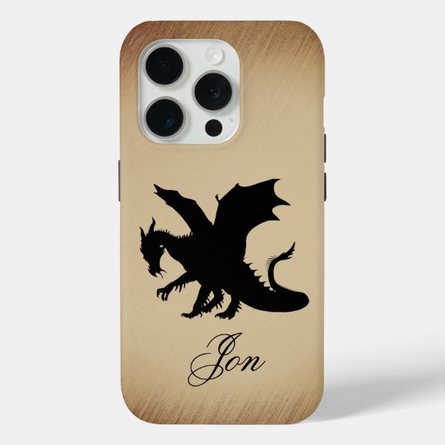 Funda De Case-Mate Para iPhone Fondo Rústico Dragón Negro Personal (Reverso )