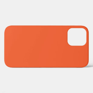Funda Para iPhone 12 Fondo Sólido Minimalista Naranja Brillante