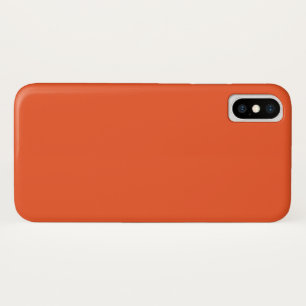 Funda Para iPhone X Fondo Sólido Minimalista Naranja Brillante