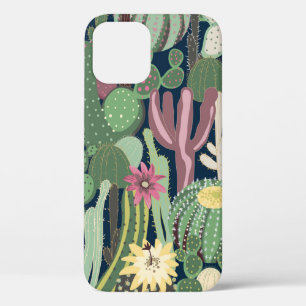 Funda Para iPhone 12 fondo transparente con cactus