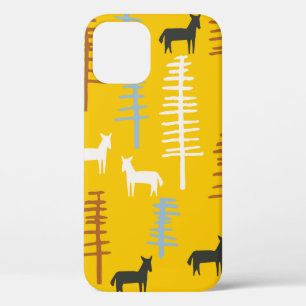 Funda Para iPhone 12 Fondo tribal con caballos y árboles, creativo f