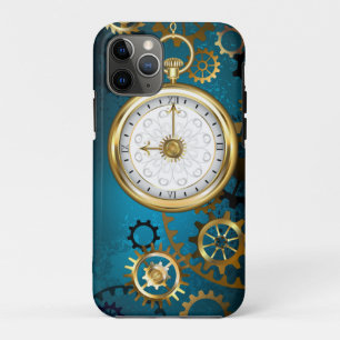 Funda Para iPhone 11 Pro Fondo turquesa de vapor con engranajes