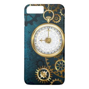 Funda Para iPhone 8 Plus/7 Plus Fondo turquesa de vapor con engranajes