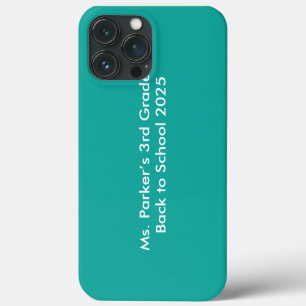 Funda Para iPhone 13 Pro Max Fondo Verde Azul Plano – Textura para Regreso a Cl