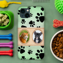 Fondo verde con patas, foto del mascota personaliz