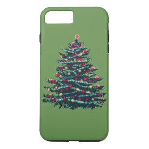 Funda Para iPhone 8 Plus/7 Plus Fondo verde de árbol navideño