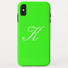 Funda Para iPhone XS Max Fondo verde de neón inicial de color sólido del