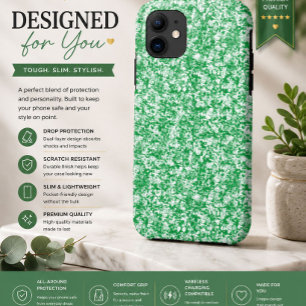 Funda Para iPhone 11 fondo verde y blanco con pequeños puntos blancos