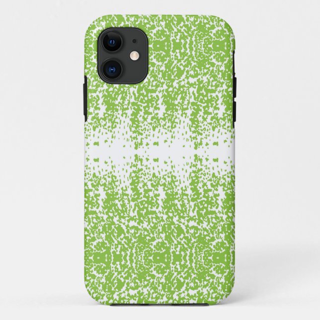 Funda De Case-Mate Para iPhone fondo verde y blanco con puntos pequeños (Reverso)