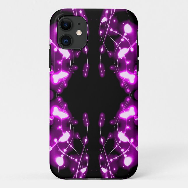 Funda De Case-Mate Para iPhone Fondo violeta claro con estrellas y bokeh (Reverso)