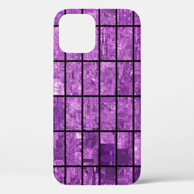 Funda De Case-Mate Para iPhone Fondo violeta de mosaico abstracto brillante con g (Reverso )