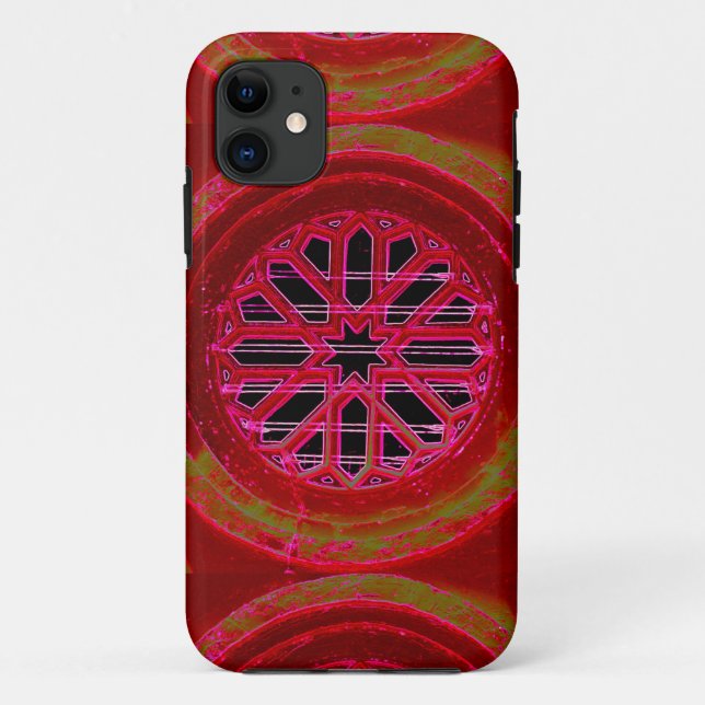 Funda De Case-Mate Para iPhone fonecasa geométrica roja (Reverso)